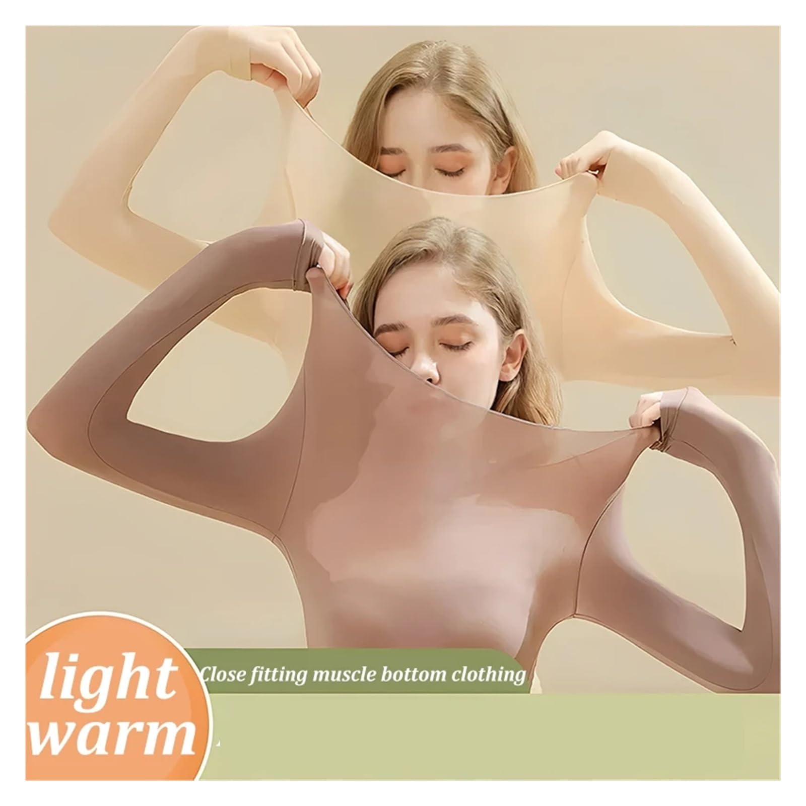ThermounterwäSche Damen Thermounterwäsche Winterbekleidungsset Nahtloses Dickes Warmes Dessous Thermobekleidungsset 2-teilig ThermounterwäSche
