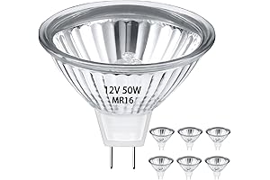 MR16 Halogen Light Bulbs 50W GU5.3, 6-Pack of Ultra-Bright GU5.3 Halogen Bulbs