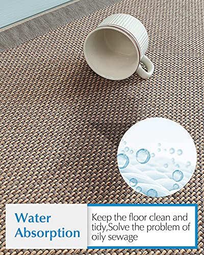 SUPENUIN Kitchen Rugs and Mats 2PCS Non Skid Kitchen Mats for Floor Washable Kitchen Runner Rugs for Kitchen Front of Sink Grey 20"x32"+20"x47" - Image 3