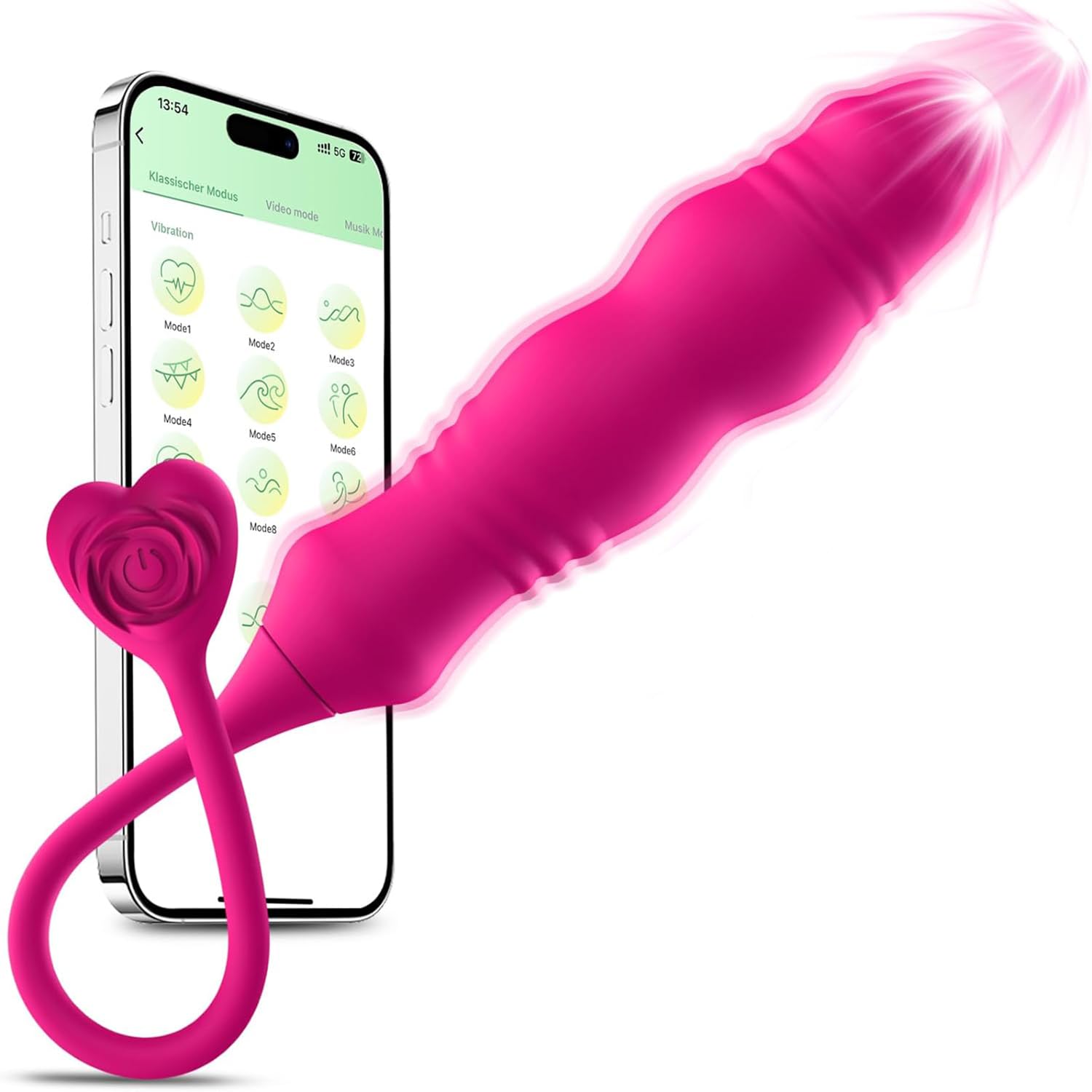 tor for G-spot - vibrazioni silenziose, asta telescopica a 3 posizioni, 9 modalità di vibrazione controllabili tramite applicazione, pacemaker, sextoy per coppie