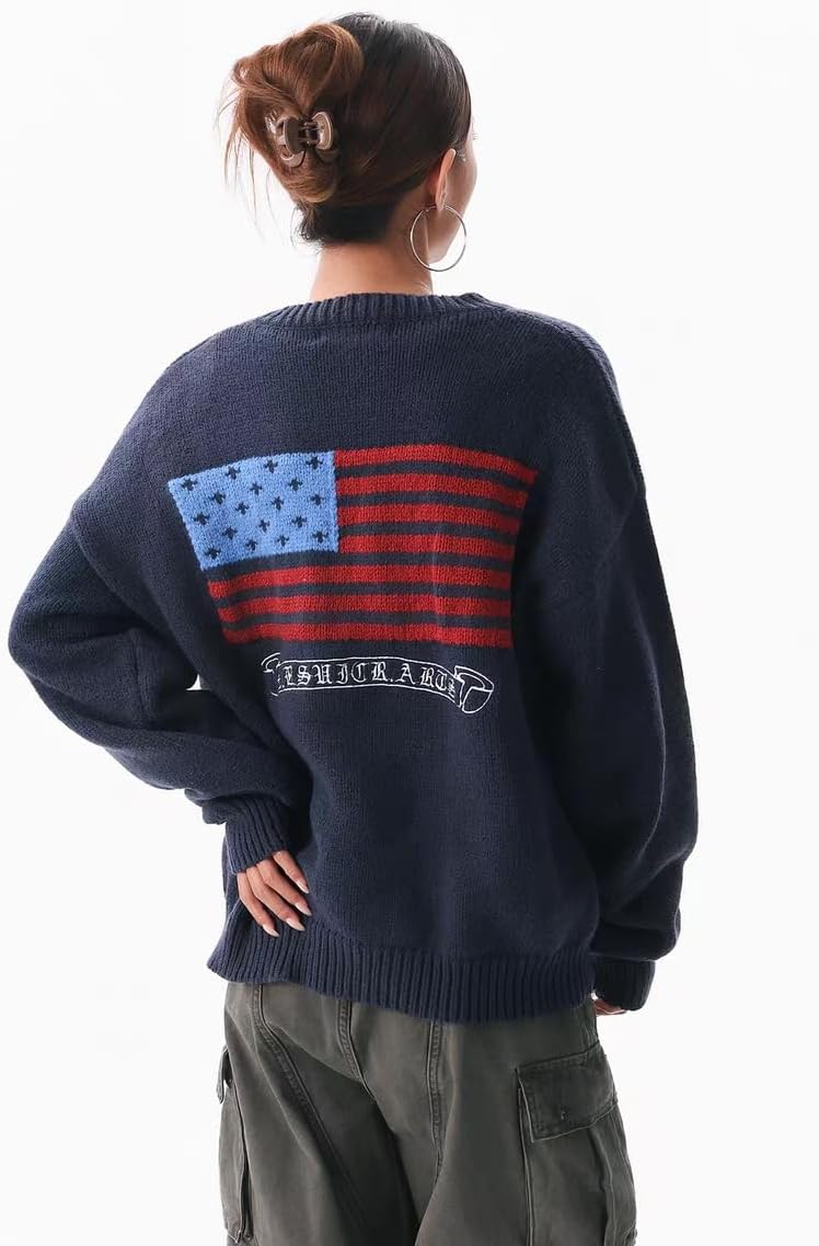 ニット メンズ セーター 長袖 クルーネック トップス 十字架ロゴ ローレルリース 刺繍 プルオーバー 柔らかい 快適 無地 カット