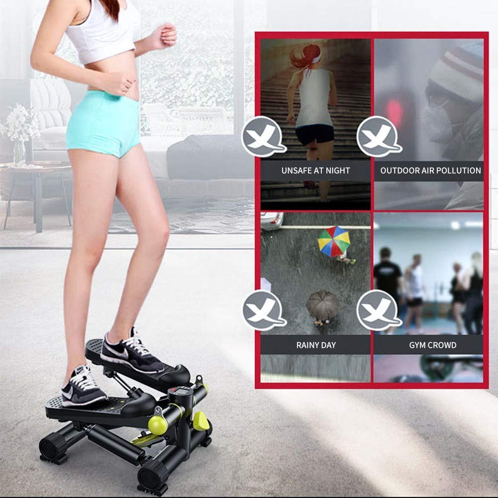 BUniq Stepper,Máquina de Ejercicio físico silenciosa hidráulica Arriba-Abajo para el hogar Cinta de Correr elíptica Cuerpo Adelgazante con Pedal magnético Uso en Interiores y Exteriores Rodamiento