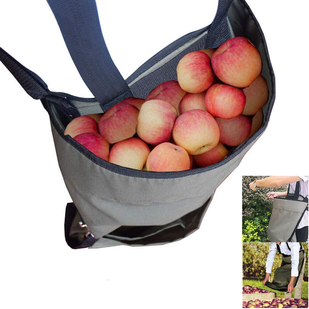 Fruit Picking Bag Apron, Harvest Picking Apron Waterproof Durable Garden Picking Apron Harvest Apple Picking Storage Bag for Fruit/Vegetable, Large,Heavy Duty,Adjustable Shoulder