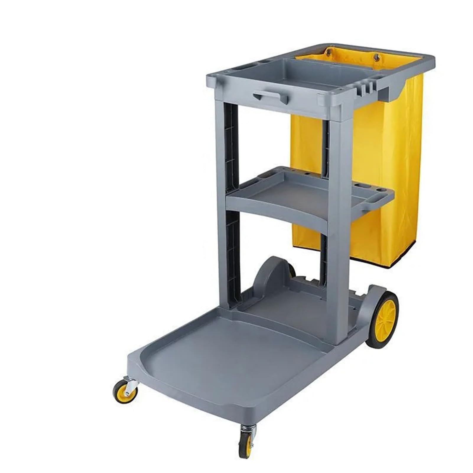 Este Carrito de Limpieza con Ruedas, Carrito de Limpieza Resistente con Bolsa de Tela Oxford Impermeable, Carrito de Limpieza móvil para hoteles, centros comerciales y oficinas, Color Gris.