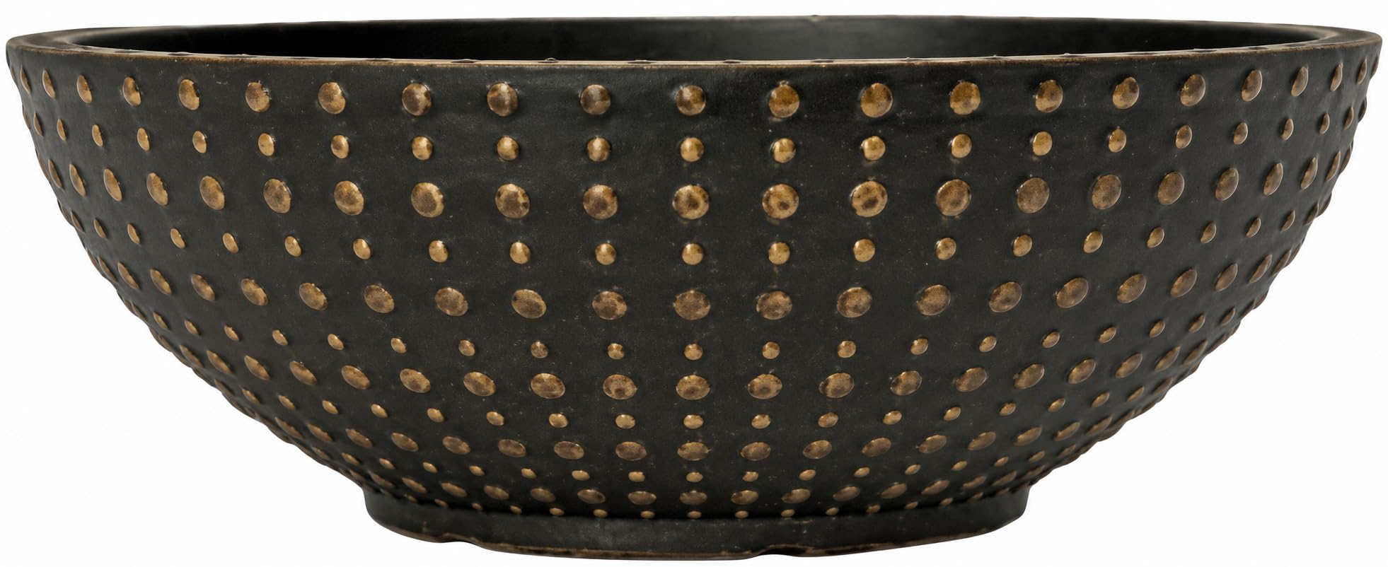 Muddy Hands Black Bronze Decorative Bowl Planter Outdoor Garden Plant Pot Round Plastic Flower Herb Tree Container For Patio, Balcony & Garden (17.7 Litre Bowl)