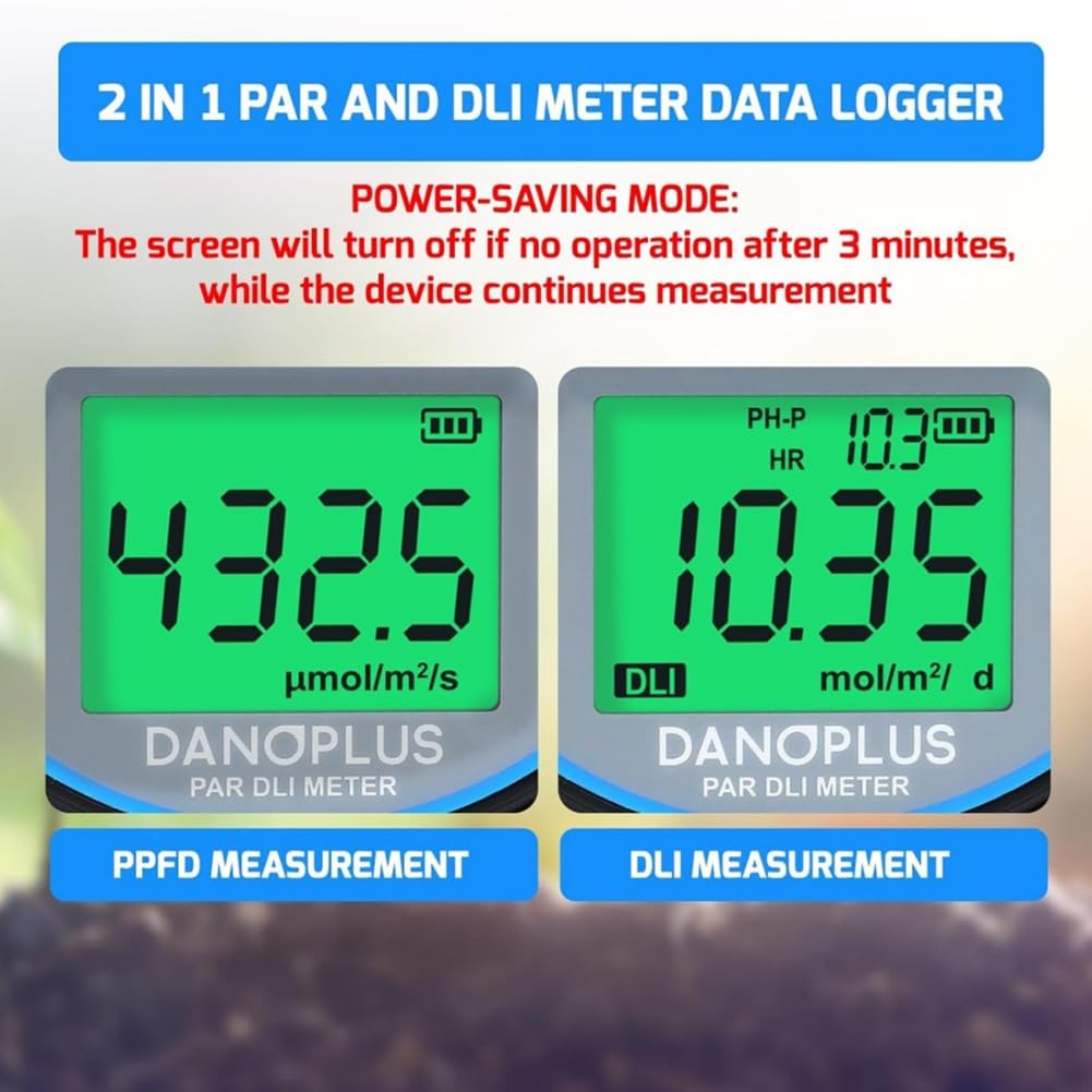 Medidor Digital PAR DLI PPFD 2 en 1, Registrador de Datos, Comprobador de Luz, 400-700 Nm, Fotosintético, IP65, Resistente Al Agua, para Jardinería en Invernaderos.