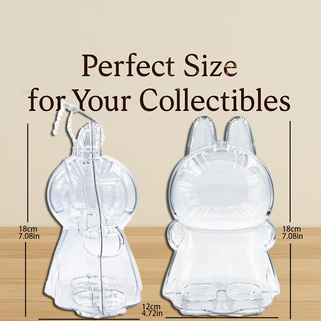 Coque de protection pour LABU Pronounce Wings of Fortune, boîte de présentation en acrylique transparent avec sangle en silicone blanche pour le rangement de poupées suspendues (poupée non incluse