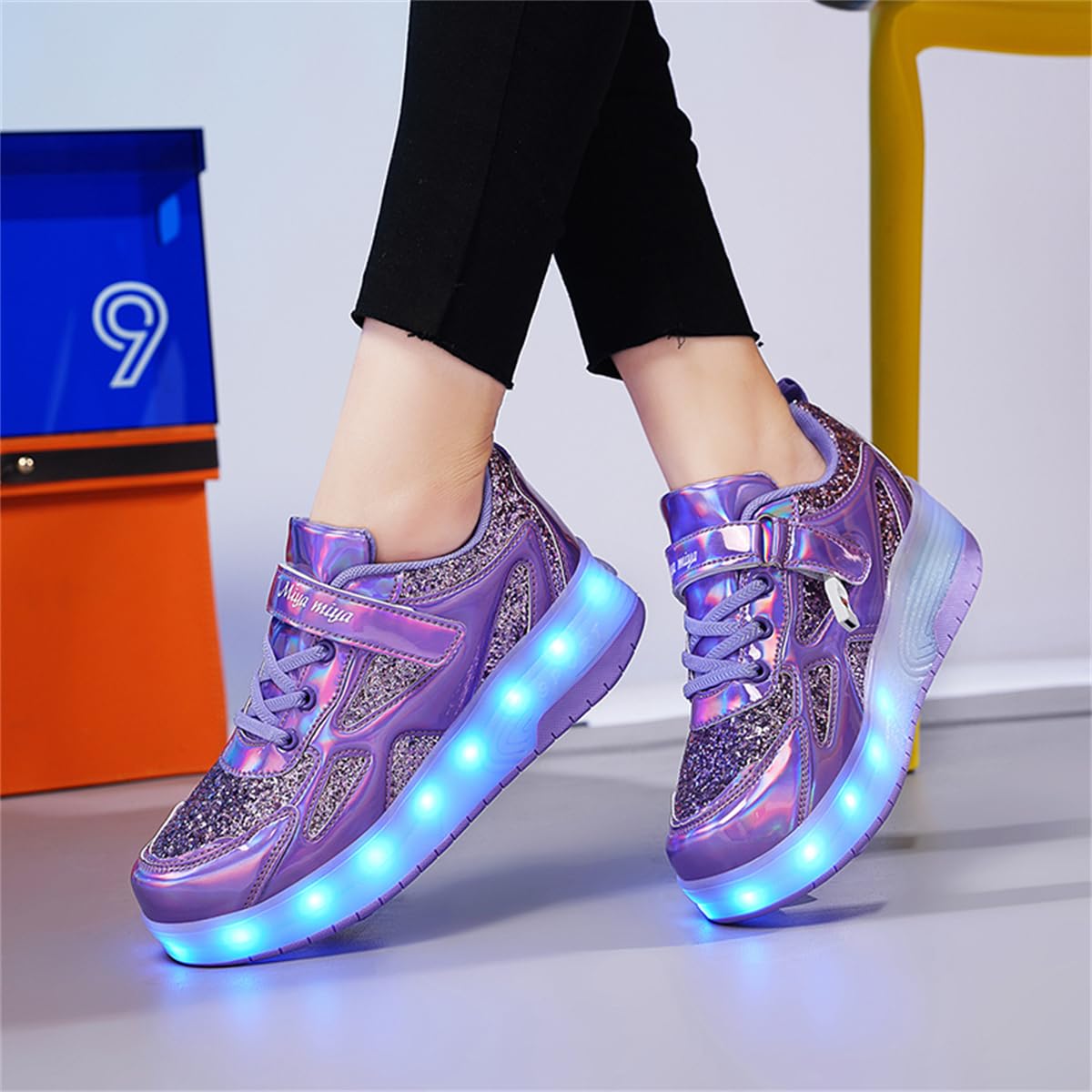 LED Luces Zapatos con Ruedas Dobles para Pequeños Niños y Niña Automática Calzado de Skateboarding Deportes de Exterior Patines en Línea Brillante Mutilsport Aire Libre y Deporte Gimnasia