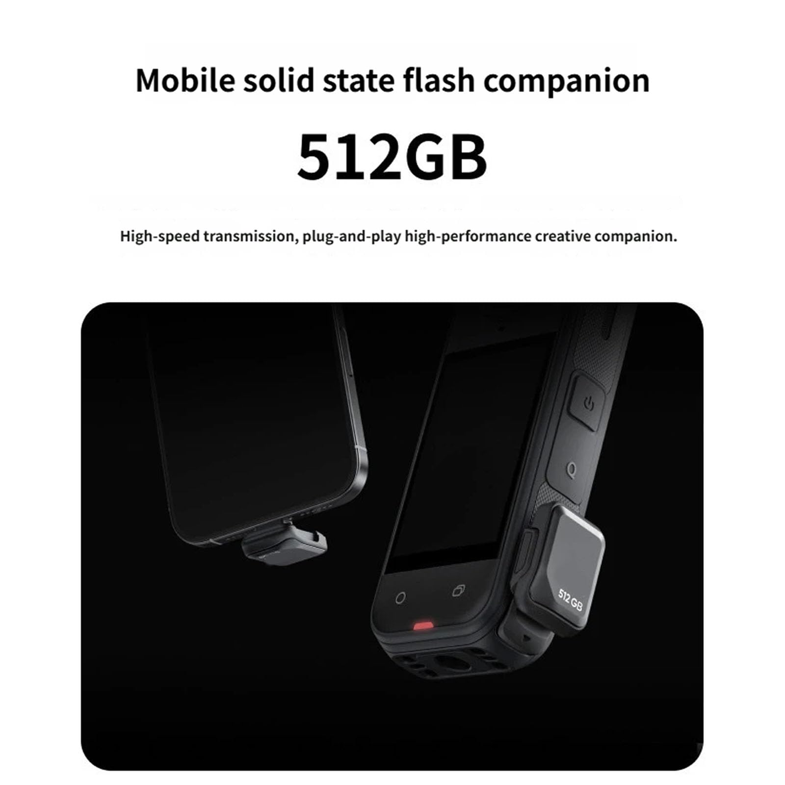 Unità flash portatile da 512 GB con USB 3.2 Gen1 per fotocamere 360 Lettore rapido 420 MB / S Trasferimento rapido Unità portatile per Action Camera