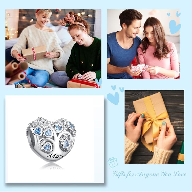 Birthstone Charms for Heart Dangle Charms for Bracelets and Necklaces, Birthday Mother's Day Christmas Jewelry Gifts For Women - Image 5