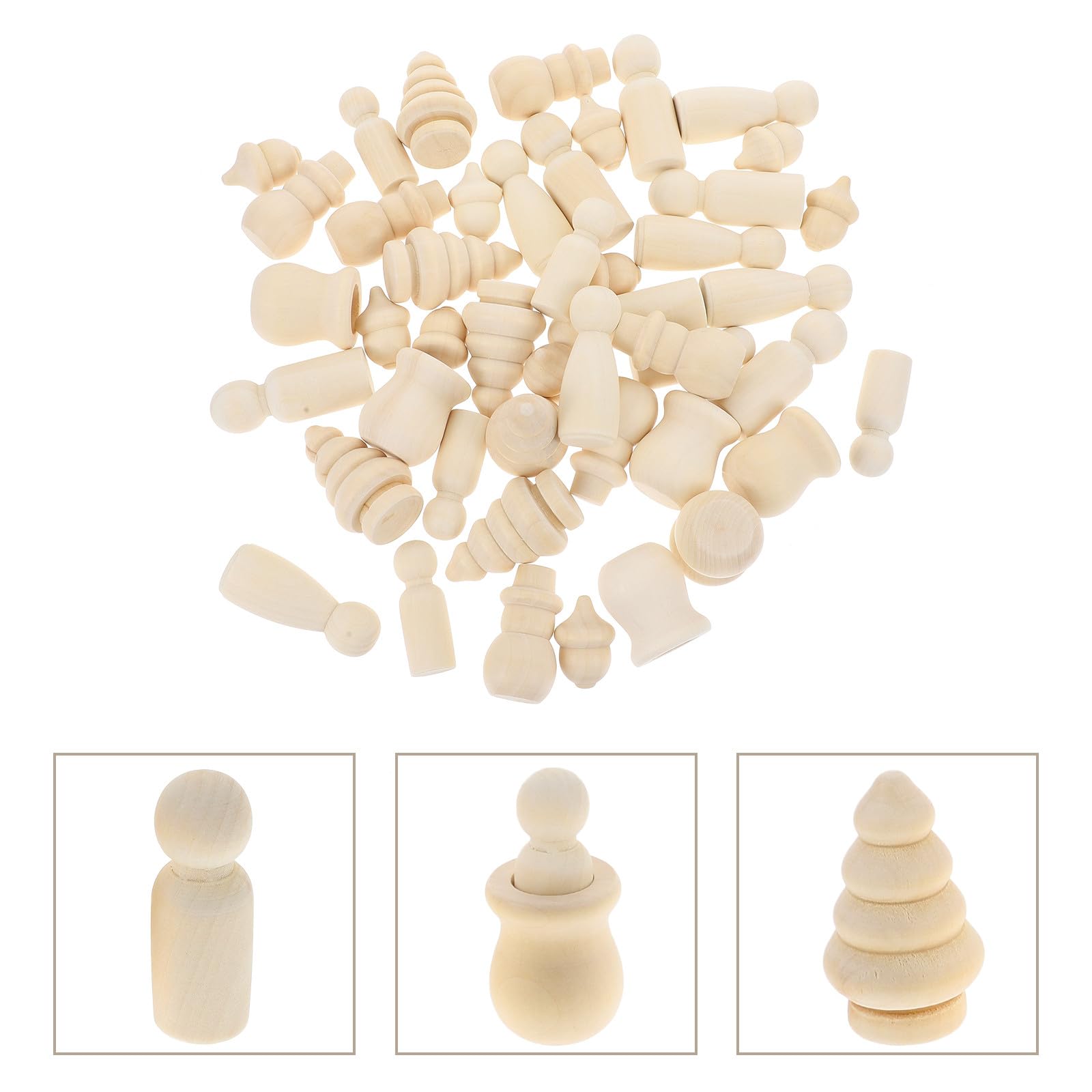 Healvian Muñecos Material Madera Beige sin Terminar para Pintar de Madera Diy para Manualidades Decoración Creativa Diseño Mini y Original de Oficina y Sala