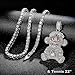 FW Jewelry Mens Hip Hop Iced Out Chain Necklaces Silver Gold Pendant Chains for Boys 22 Inch (Silver Monkey, Rope Chain)