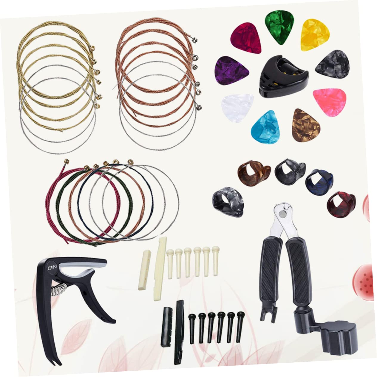 ibasenice 3pezzi Accessori Per Chitarra Capo Avvolgitore Per Corde Plettri e Porta-plettri Strumenti Leggeri e Compatti Per Musicisti Kit Completo Per Sostituzione Corde e Manutenzione