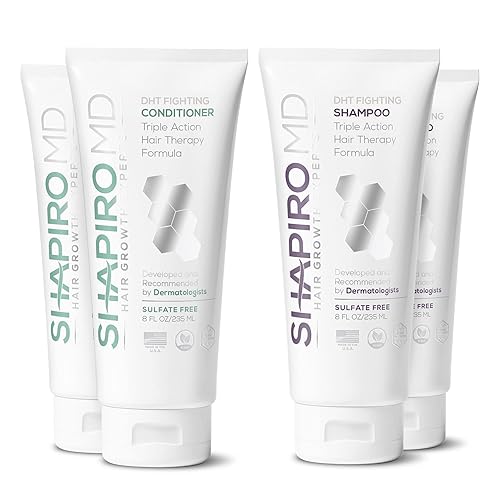 Miniatura 7 de Champú y acondicionador para pérdida de cabello  Fórmula vegana DHT para adelgazar el cabello desarrollado por dermatólogos  Experimenta un cabello