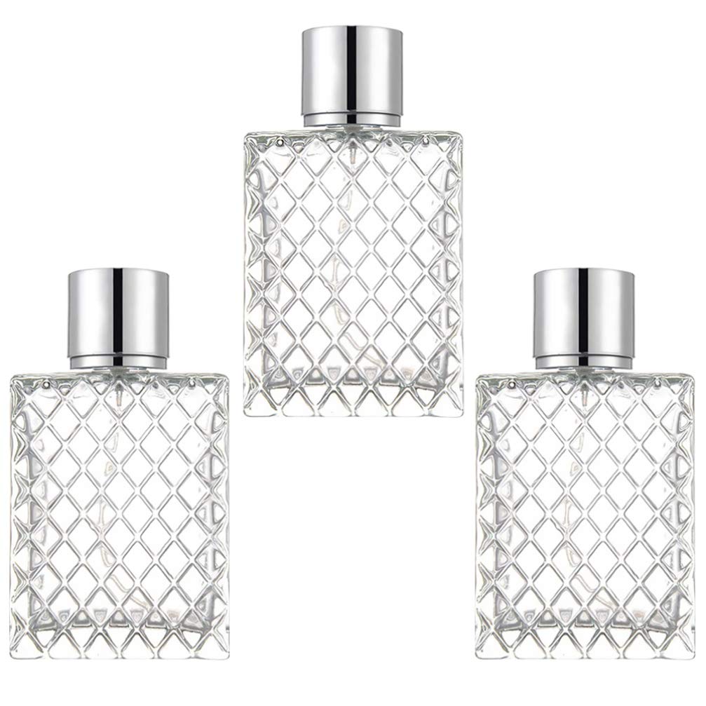 FRCOLOR 3 Pièces De Parfum De Cristal Vide Verre De Bouteilles De Parfum Vides Flacons Diffuseurs En Verre Blanche Un Remplissage Voyage Récipient