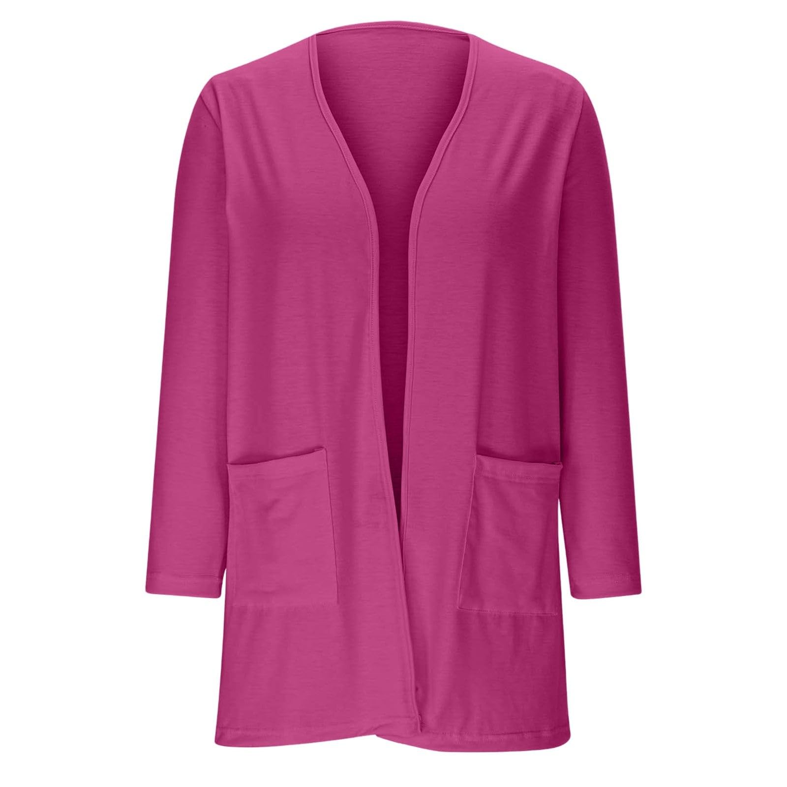 Mädchen Strickjacke Kinder Bolero Pullover Mantel Kleinkind Leicht Elegant Tween Preppy Flutter Long Schulterjacke Clothes Fashion Trending Oberteile with Pockets Modisch (Hot Pink, 11-12 Years)