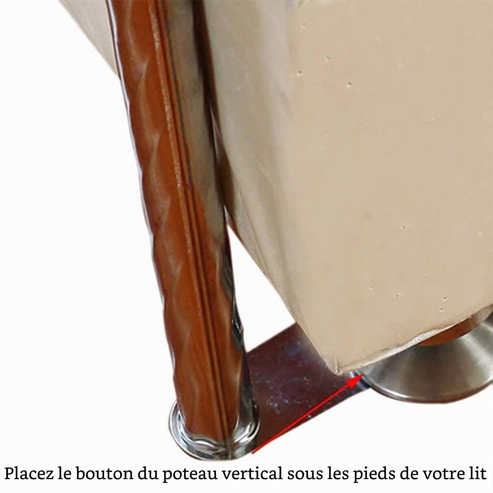 Cadre Lit, Support Moustiquair, Poteau Rideau en Acier Inoxydable, Poteau D’Auvent 4 Coins, Lit Adapté