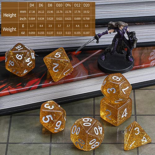 Image of CiaraQ 7pcs Polyhedral Dice Set for Dungeon and Dragons MTG Table Games