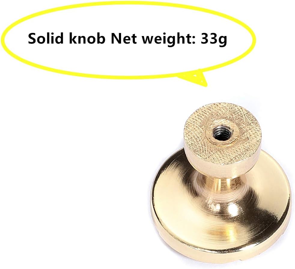 Solid Cabinet Hardware Knob 29mm Bright Powder Chocolate with Gold Grass Edge Dresser Pull (10 Pieces, White Amber-K)
