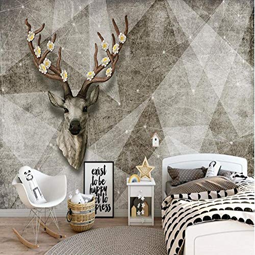 Papier peint mural 3D géométrique wapiti 300x210 cm - 3