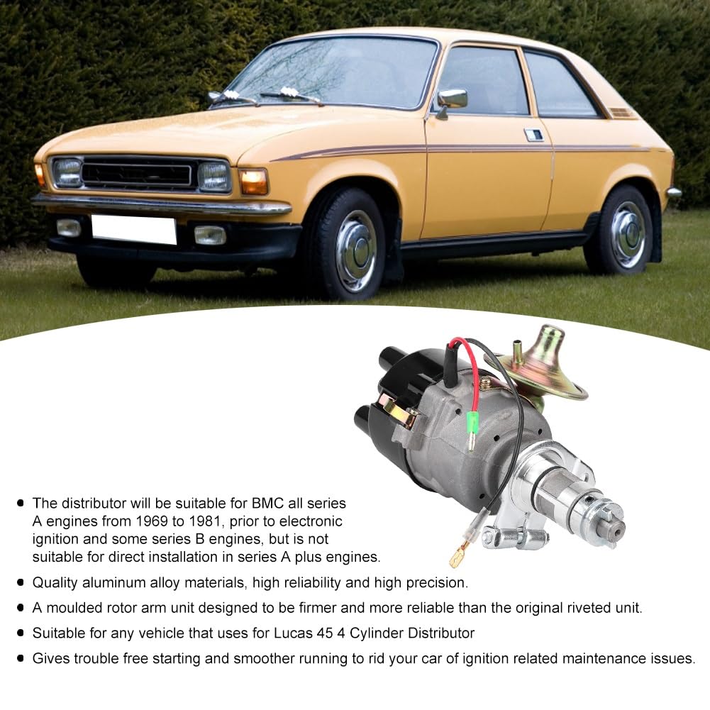 Distributor Aluminiowy, samochodowy, elektroniczny dystrybutor samochodowy, zamiennik, pasujący do akcesoriów samochodowych Lucas 45D 5D Ignition Distributor