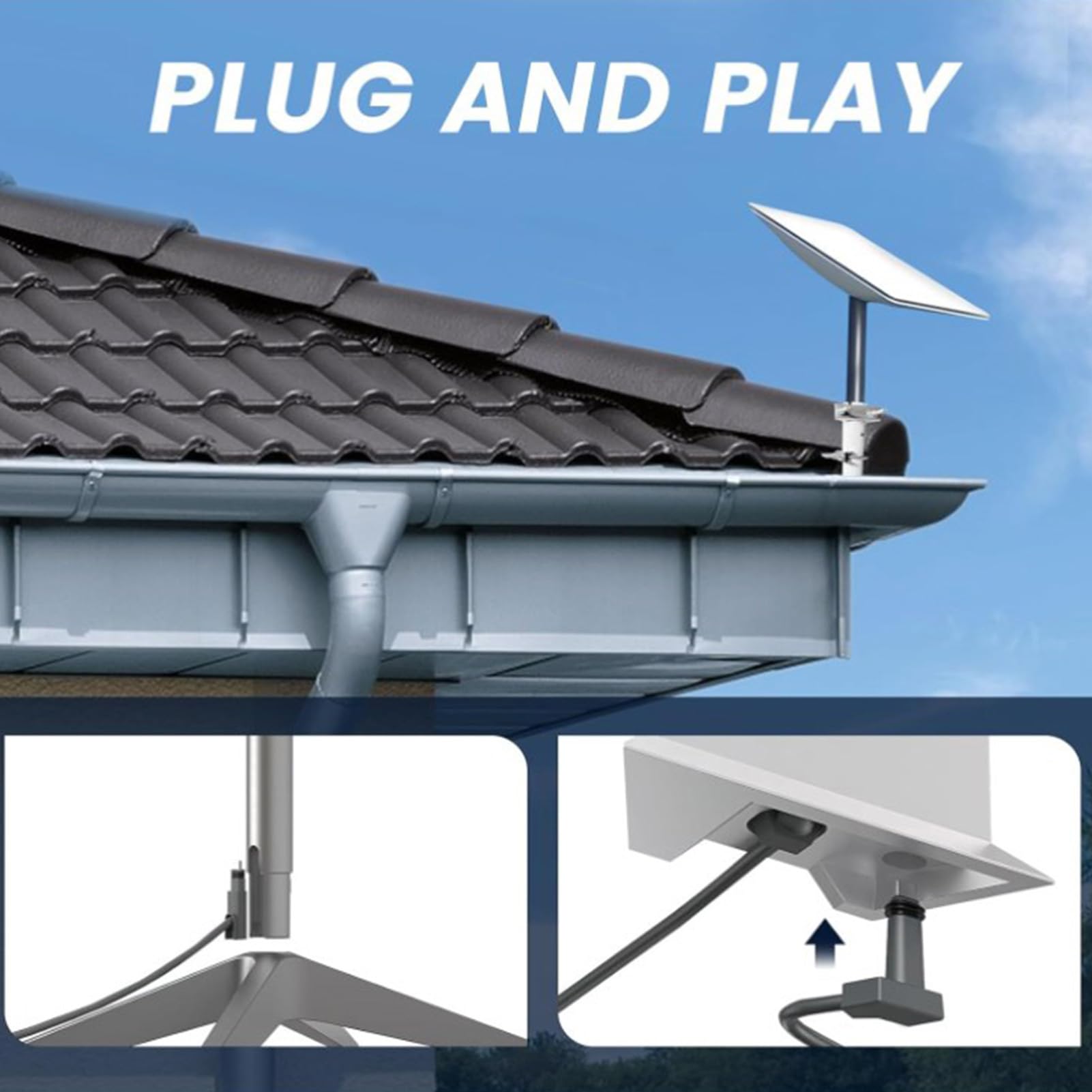 Cavo Ethernet Satellitare Rettangolare da 1200 Mbps Sostitutivo per Gen2 V2, Impermeabile IP68, Plug and Play per un Trasferimento Rapido dei Dati, Design Grigio per Tutte le Condizioni (30