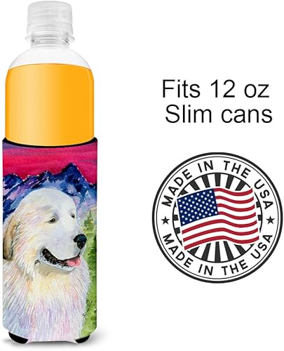 Miniatura 4 de Caroline's Treasures SS8473MUK Great Pyrenees Ultra Hugger para latas delgadas, funda enfriadora de latas, lavable a máquina, funda para bebidas,
