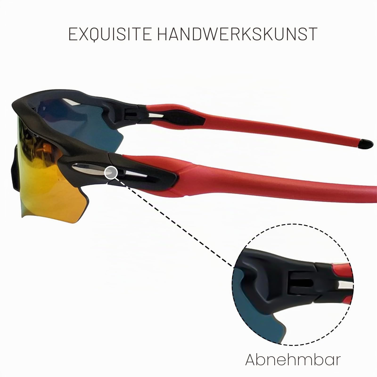 Fahrradbrille Herren,Fahrradbrille Damen,Sportbrille,Rennrad Brille mit Winddicht,Staubdicht,UV-Schutz,Blendschutz,Fahrrad Brille für Radfahren,Laufen,Klettern,Skifahren