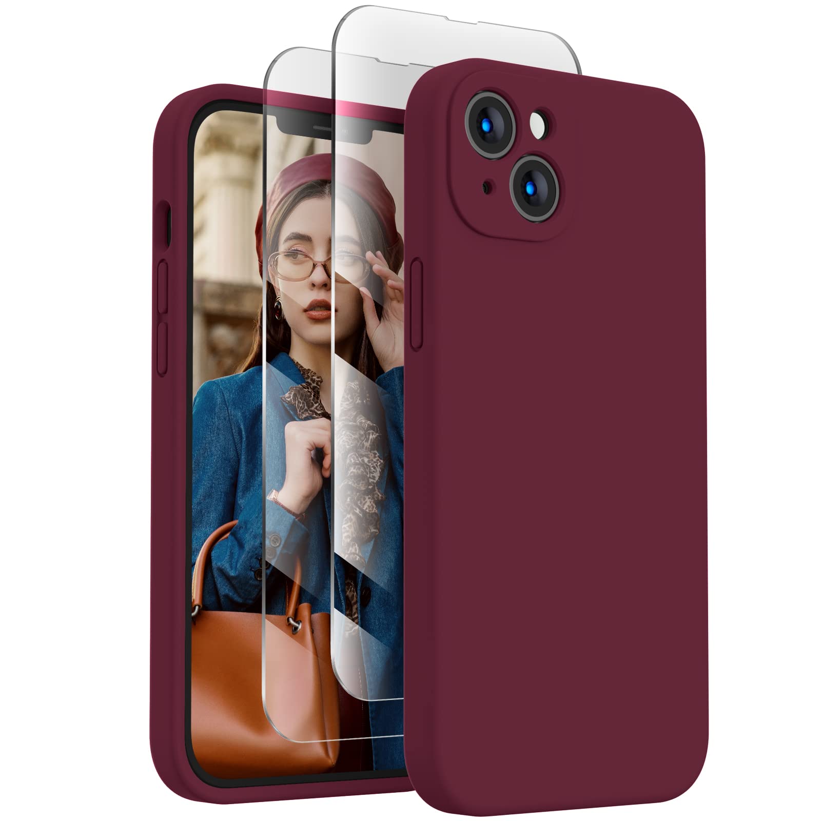 FireNova Designed for iPhone 13 Case, 6.1", Plum (Burgundy)