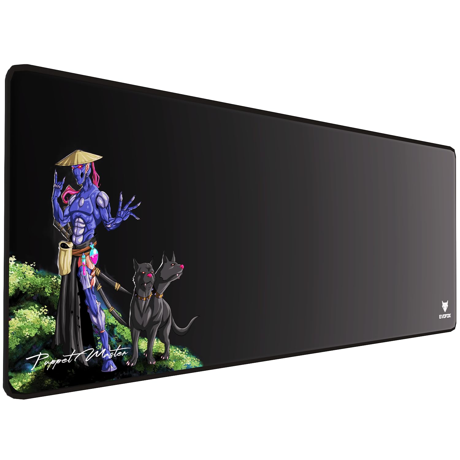 EvoFox Puppet Master Extended X85 Mouse Pad/Deskpad with Micro-Textured Speed Surface, Non-Slip Rubber Base, Anti-fray Stitched Edges and Washable Surface [850 x 300 mm] Desk mat XXL Size