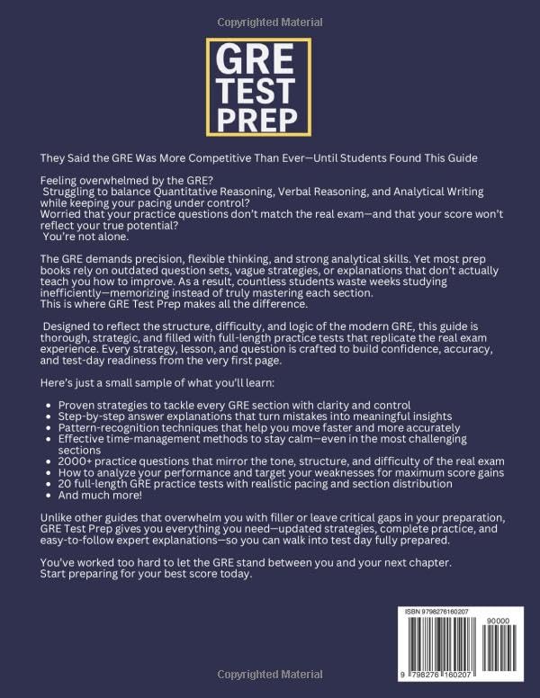 Miniatura 2 de GRE Test Prep The Complete and Up-to-Date Prep Book with Full-Length Practice Tests and Easy-to-Follow Explanations to Ace the GRE Exam