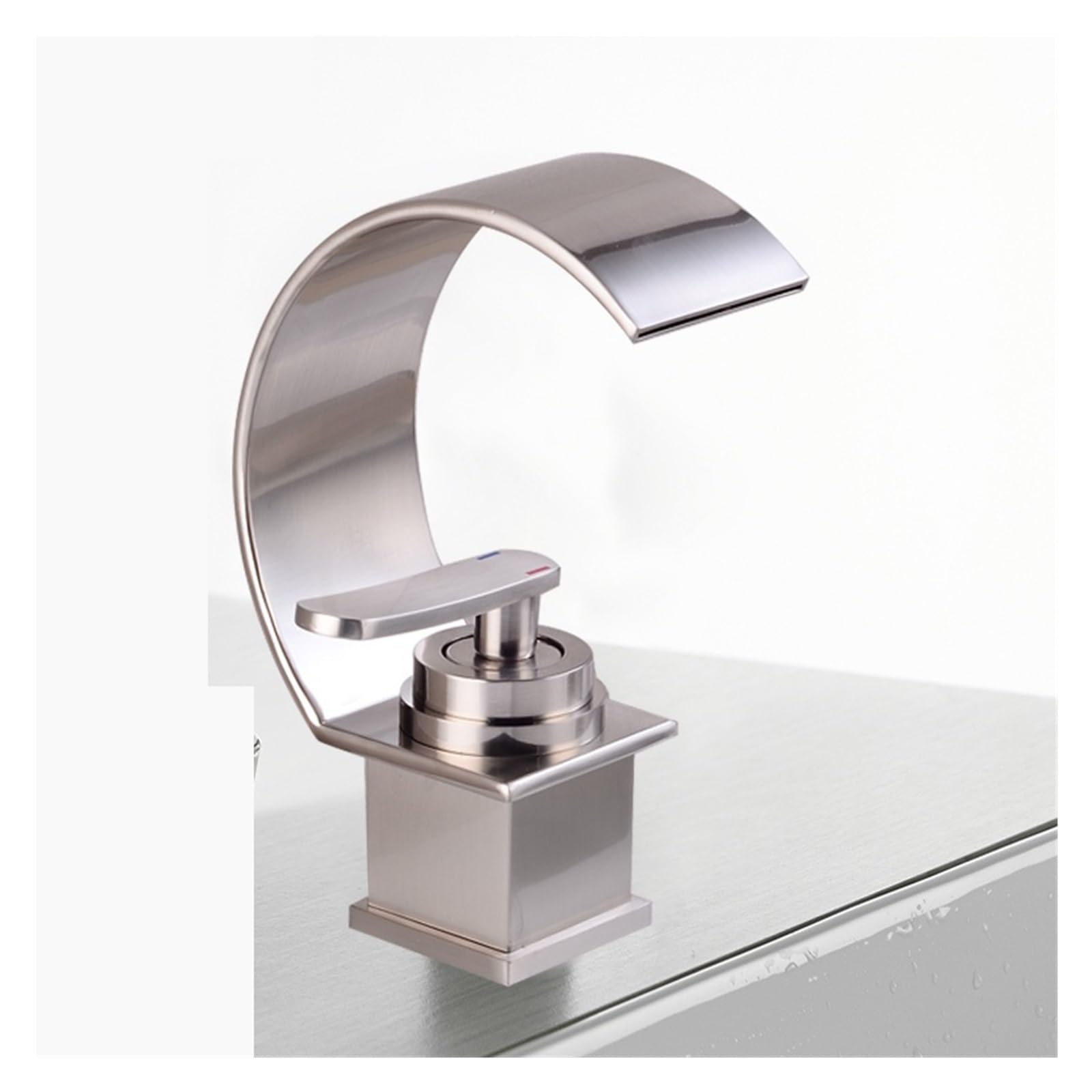 CVFRDD Basin Faucet Cold And Hot Water Waterfall Bathroom Faucet, Single Handle Basin Mixer Tap Deck Mount 21025(21025S)
