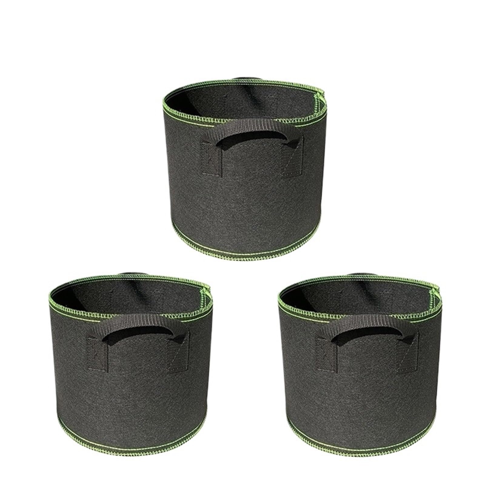 EYRMQWJPC Fabric Plant Growing Bags, Plant Grow Bags Multicolor Multiple Sizes Non-Woven Fabric Pots With Handles For Garden(3pcs Green,12Gallon 40X35cm)