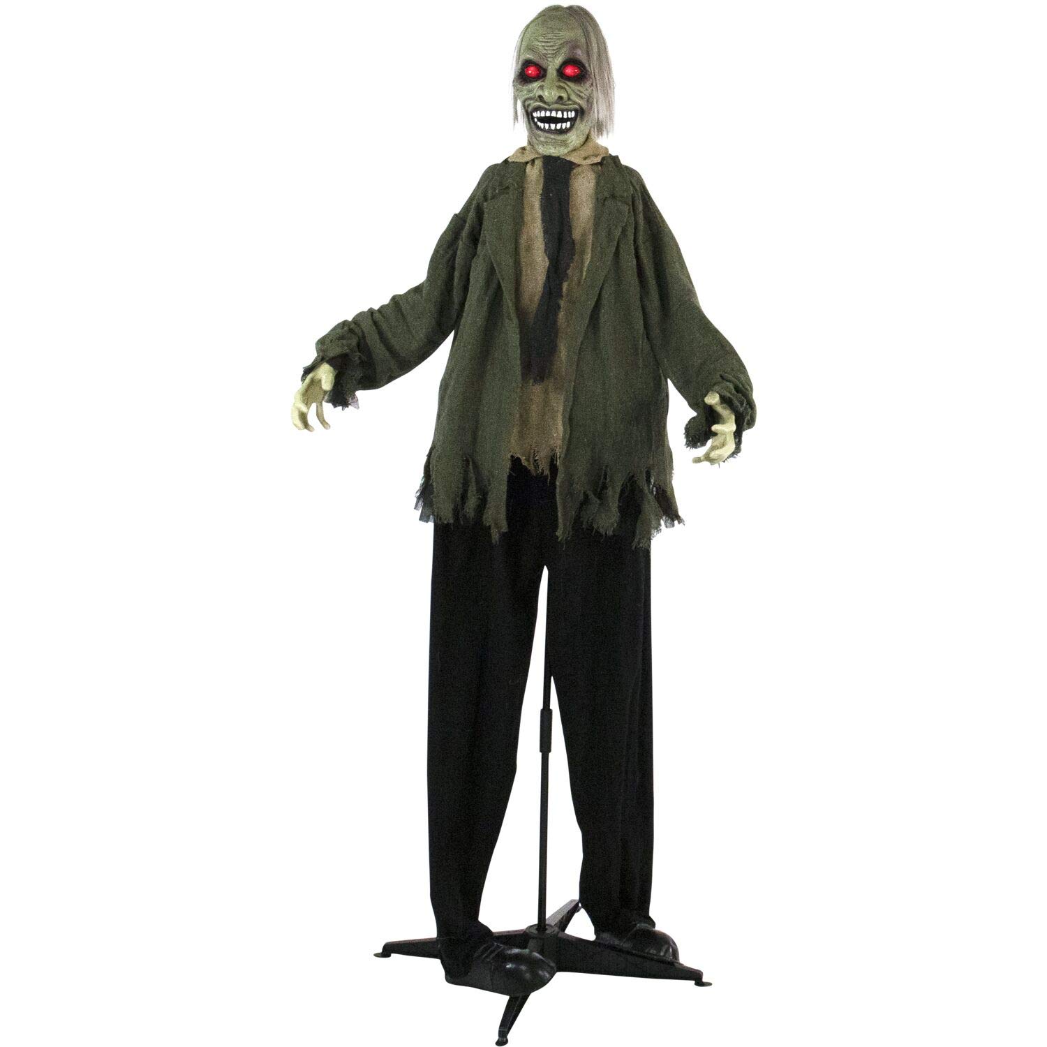 Buy Haunted Hill Farm HHZOMB4FLSA LifeSize Animatronic Zombie, Indoor/Outdoor Halloween