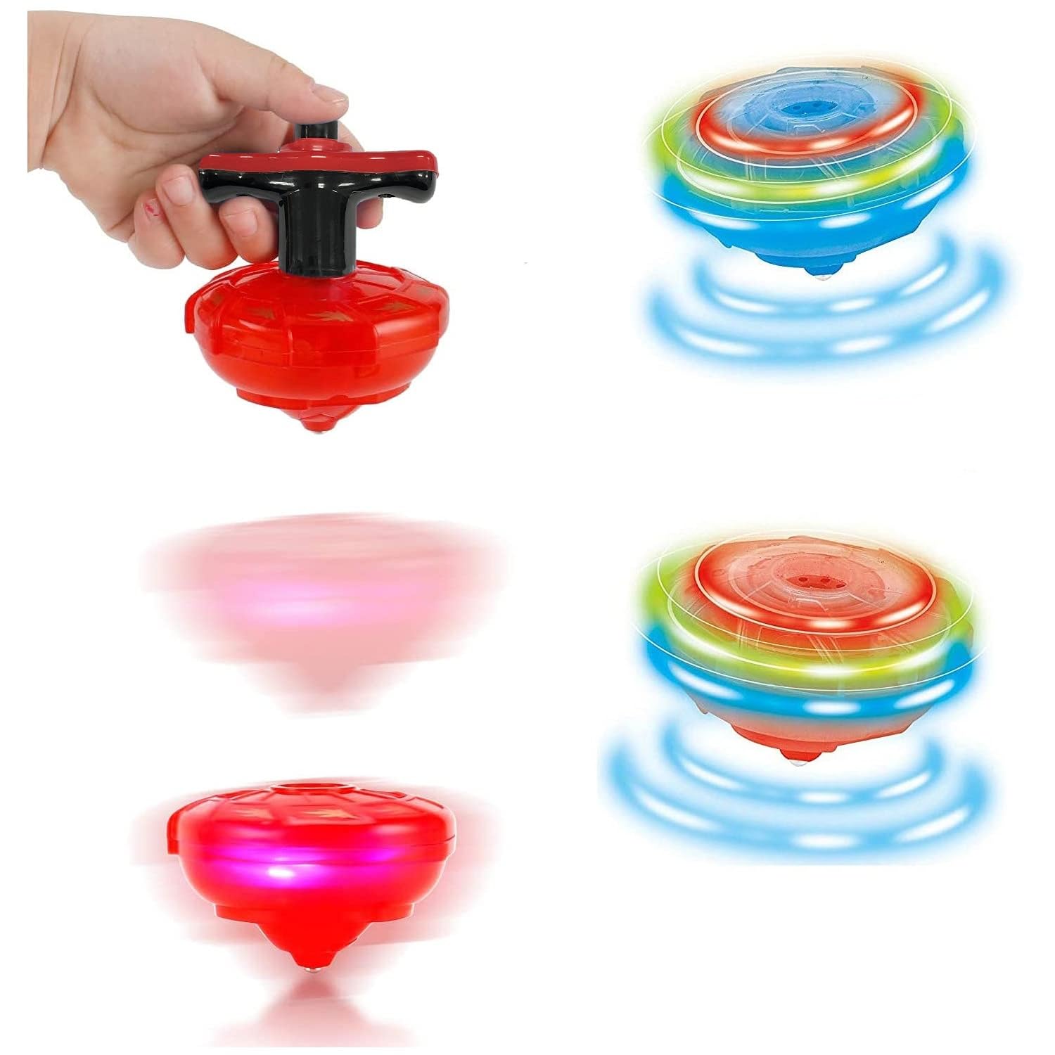 Kaizen Enterprises Magic Lattoo Spinning Top Tay with LED Flashing Colorful Lights Laser Toy Spinner TOA Stress Relief Gadgets Non Toxic Laser for Kids Party Gifts Safe Toy for Kids - Multicolor