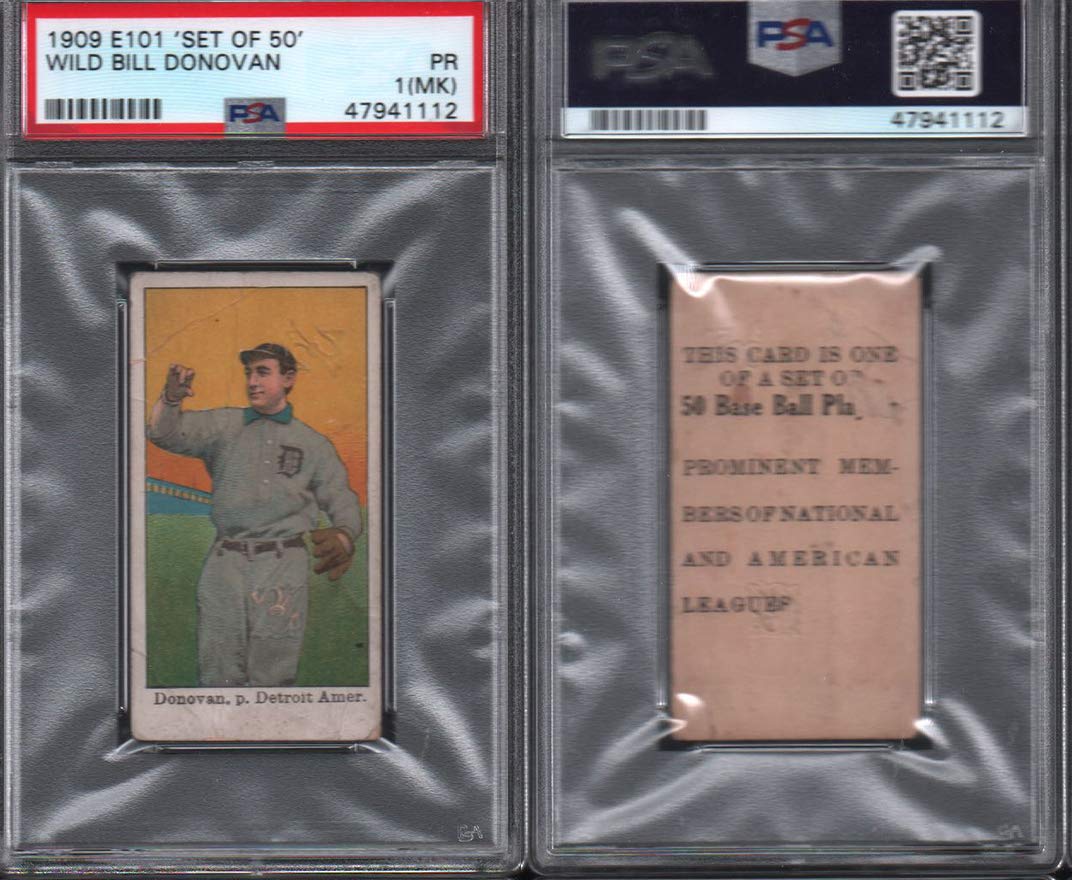 Amazon.com: 1909 E101 Anonymous Regular (Baseball) card#16 wild bill  donovan of the Detroit Tigers Grade Fair/Poor PSA : Collectibles & Fine Art