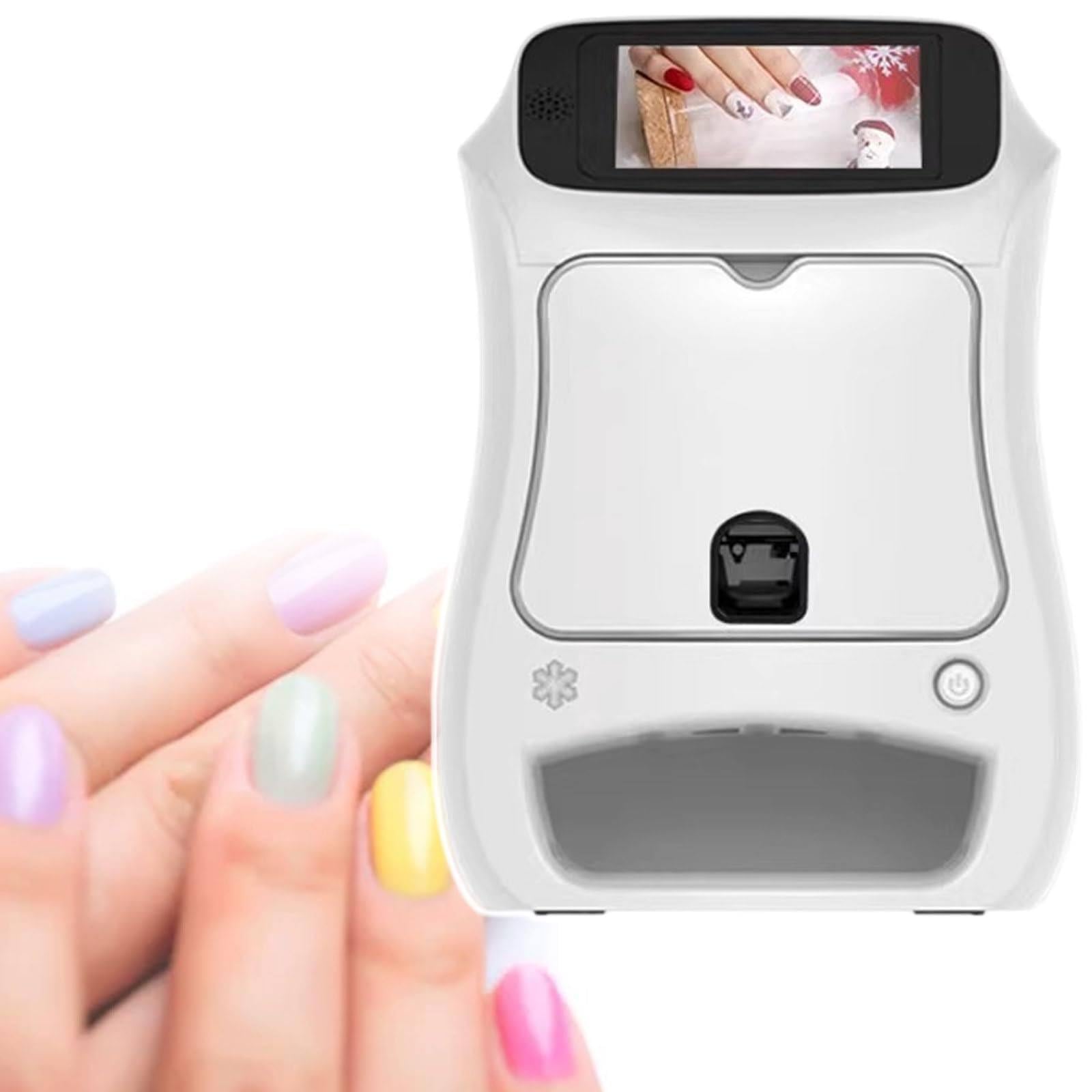 Imprimante numérique pour Nail Art avec Plus de 1 000 Images, Machine Professionnelle de Nail Art 3D pour Salons de Coiffure, Compatible Wi-FI/DIY/USB, 33 x 24 x 18 cm