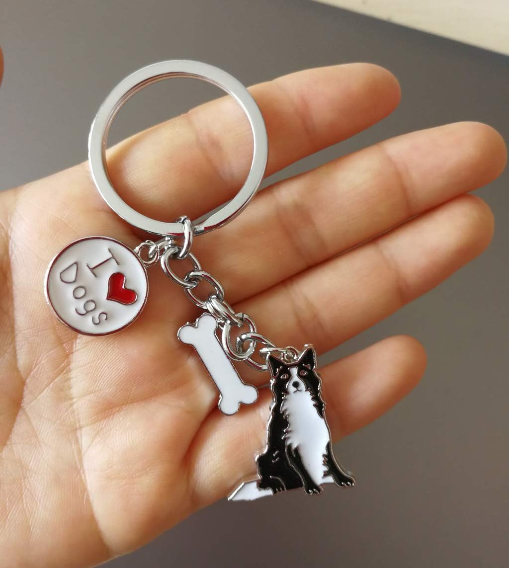 Dog Keychain,Lovely Dog Key-ring Portable Metal Keychain Keyring Key Decor Car Keyring Decoration image 2