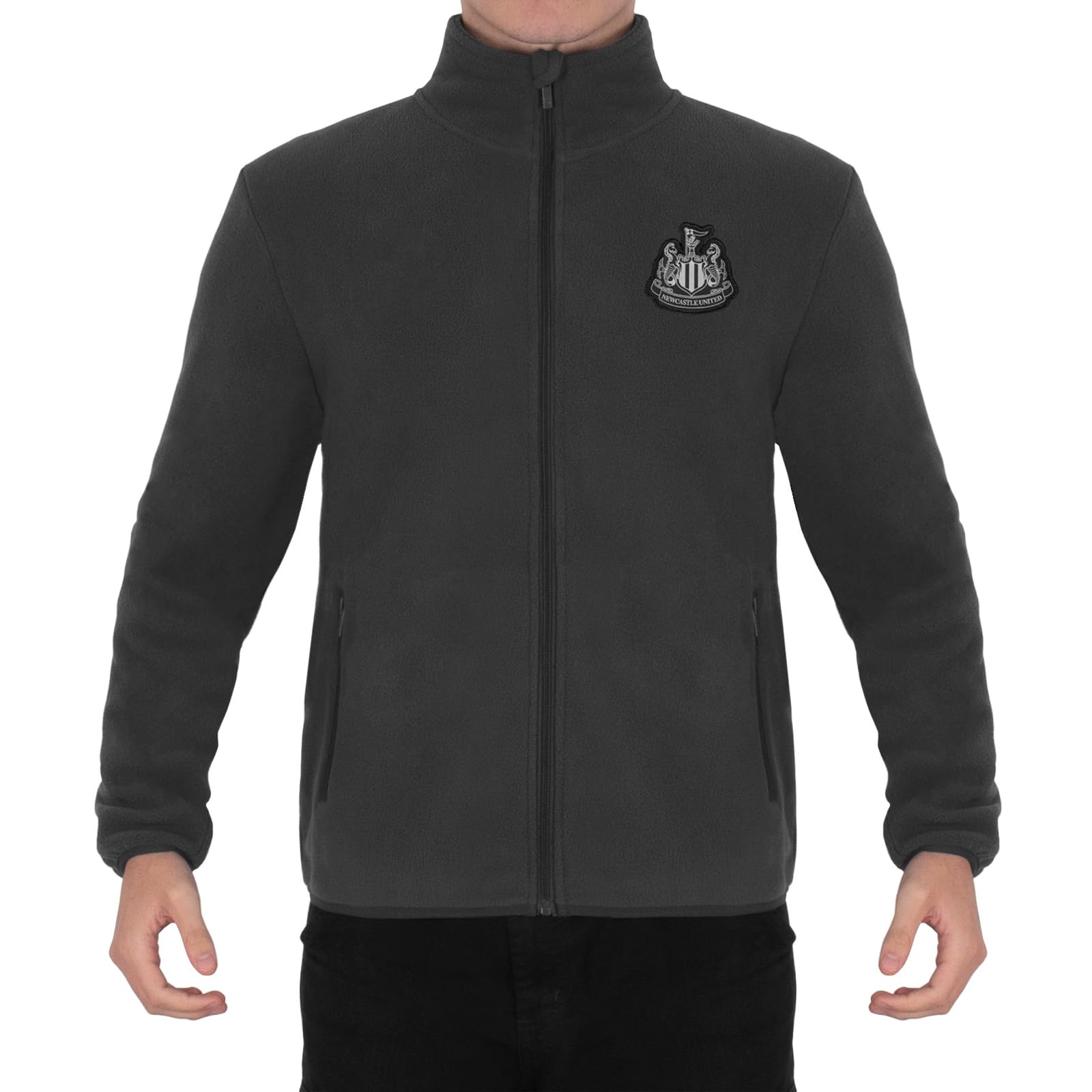 Newcastle United F.C. Men's Official Full Zip Fleece Jacket – Grey, 3XL