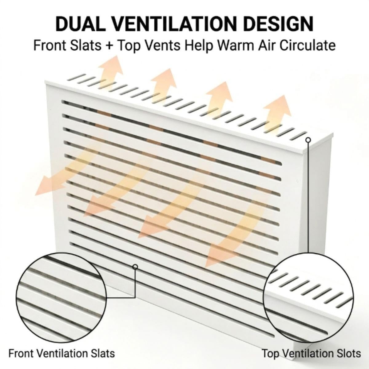 Cache Radiateur en MDF avec Lattes pour une Circulation d'Air Optimale