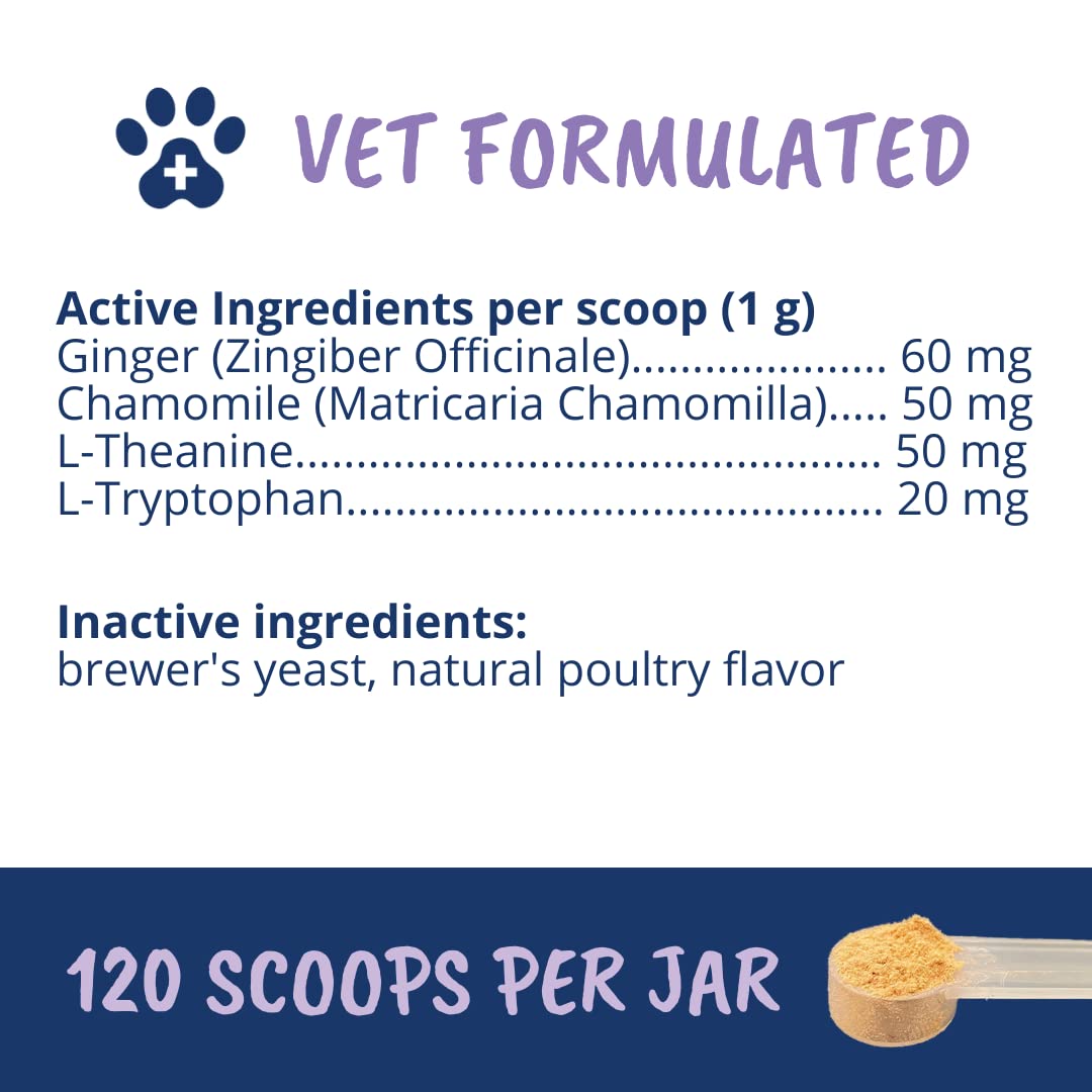 Under The Weather Calming Powder for Dogs | Vet Formulated All-Natural Calming Supplement for Dogs | Help Reduce Stress & Anxiety for Dogs | 120 Servings - image 3