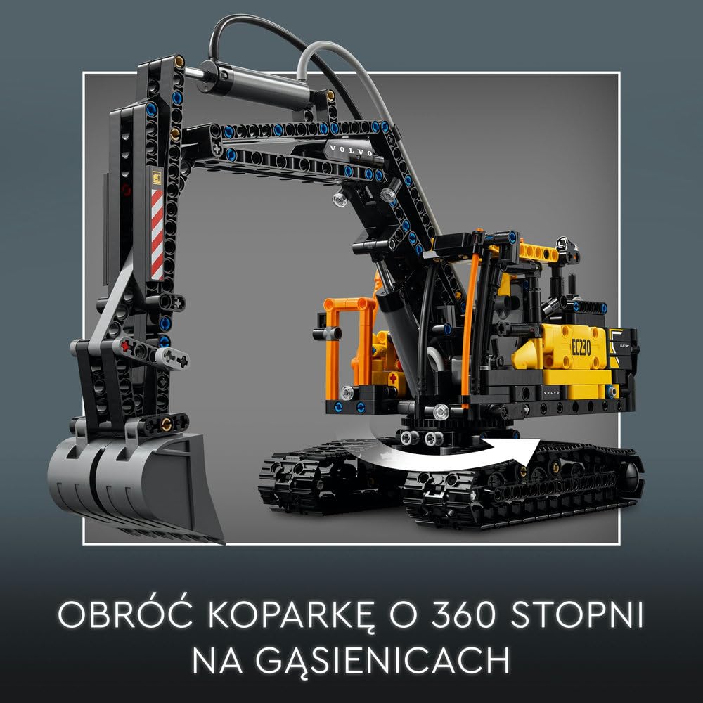LEGO Technic Ciężarówka Volvo FMX i koparka EC230 Electric, Zabawka dla Dziecka do Zbudowania, Maszyny Budowalne dla Fana Inżynierii, Pomysł na Prezent dla 10-latka, dla Chłopca i Dziewczynki, 42175
