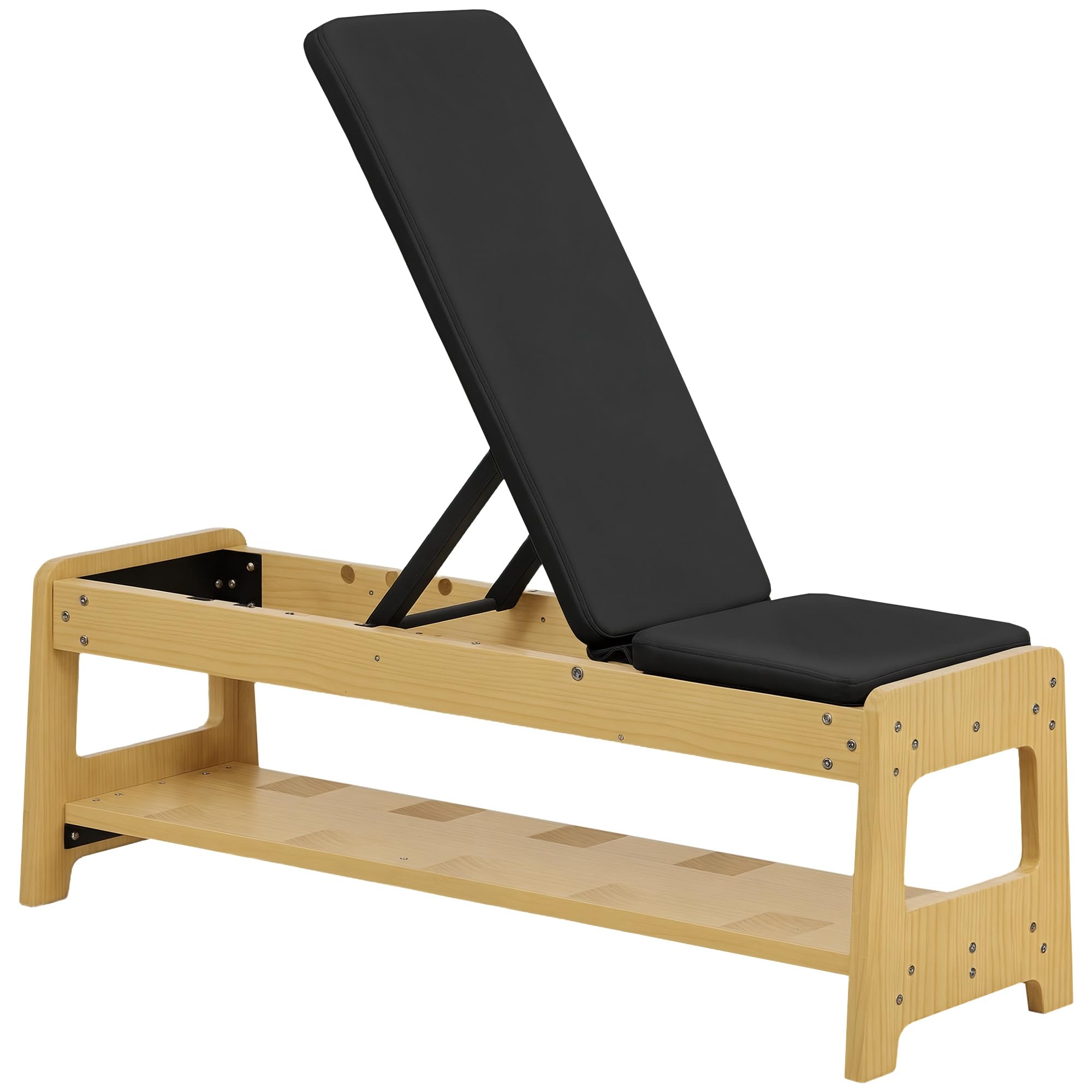 Banc De Musculation Soozier Wooden Adjustable With Dumbbell Rack