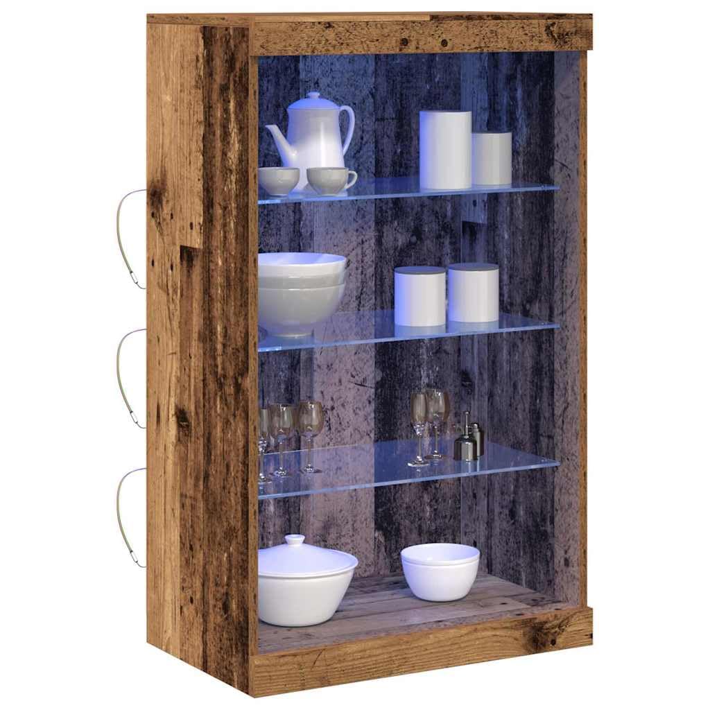 vidaXL LED Sideboard Old Wood 60.5 x 37 x 100 cm Engineered Wood, Ambient Lighting Furniture, Rectangular Storage Unit, Multipurpose Cabinet, Modern Sideboard, Stylish Display Solutions