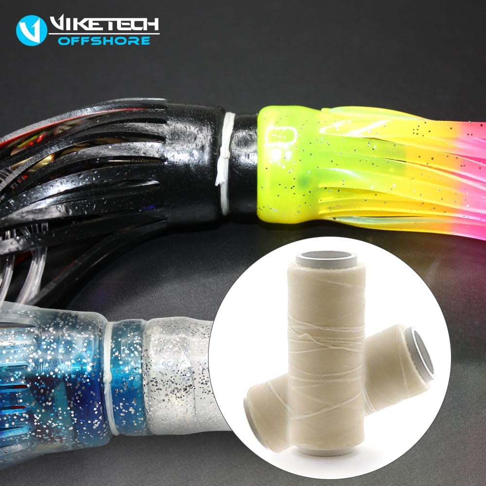 VIKETECH Tough-Grip Waxed Thread for Lure Skirts Baits,High Strength Rigging Floss,Multiple Lengths & LBS Available