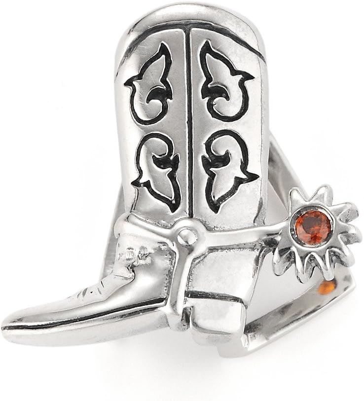 Lori Bonn Boot Scootin' Boogie Red Cubic Zirconia Sterling Silver Bonn Bon Slide Charm