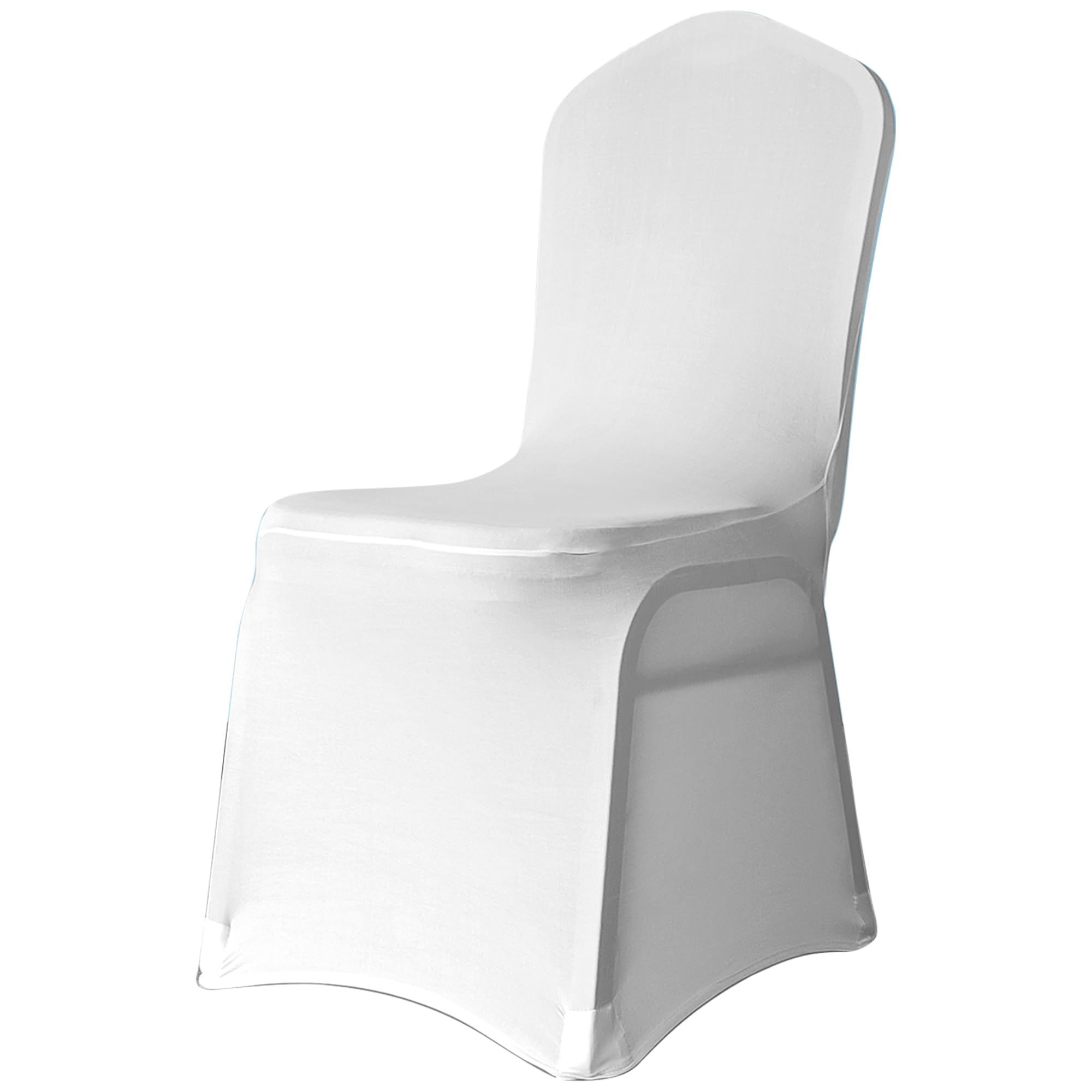WedDecor White Chair Cover 220GSM Polyester Spandex Stretch Removable Washable Slipcover for Dining Party, Banquet Decoration, Anniversary, Conferences, Events, 2 Pieces