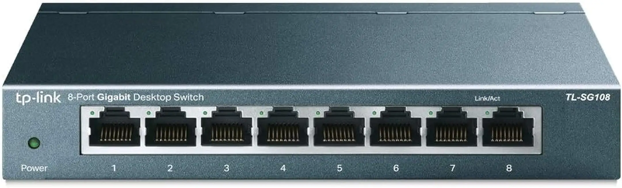 TP-Link 8 Port Gigabit Ethernet Network Switch - Ethernet Splitter | Plug &amp; Play | Fanless | Sturdy Metal w/ Shielded Ports | Traffic Optimization | Unmanaged | Lifetime Protection (TL-SG108)
