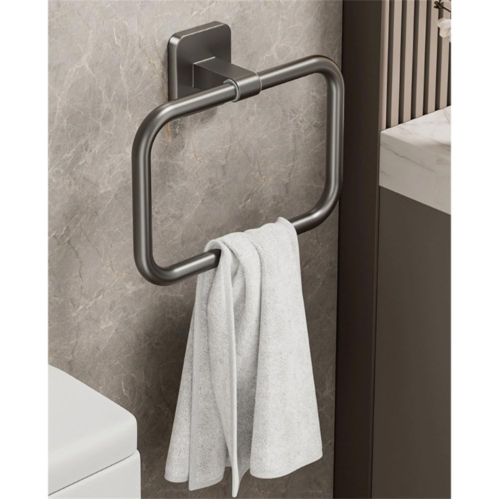 XBTGS Toallero giratorio montado en la pared, accesorios de baño, toallero para baño, toallero para baño, gris pistola, redondo, gris pistola, redondo