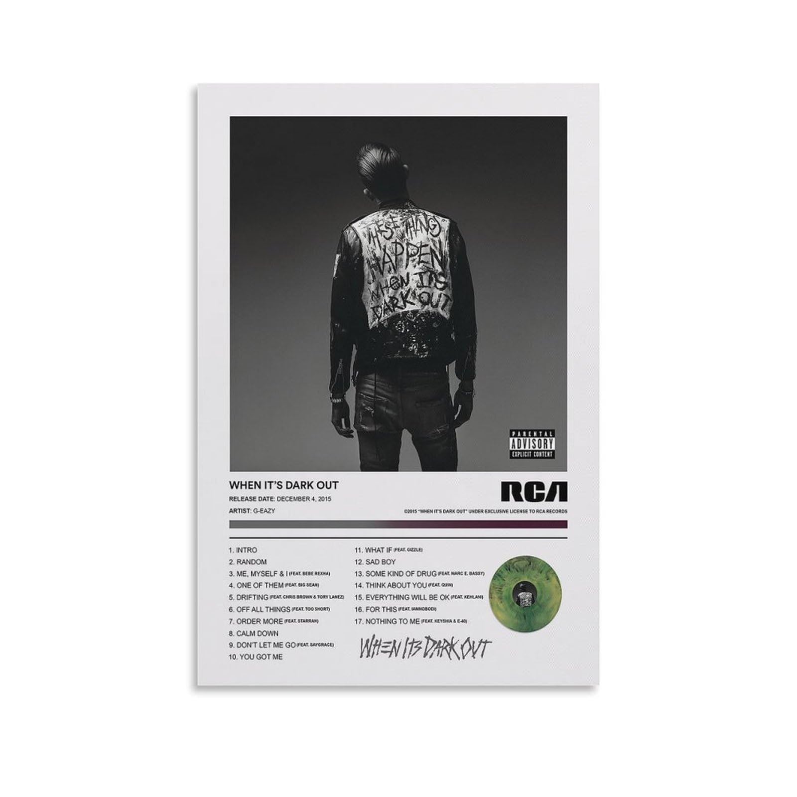 LPCDFKKGG-Eazy WHEN IT'S DARK OUT Canvas Poster Bedroom Decor Sports Landscape Office Room Decor Gift Unframe-style12x18inch(30x45cm)